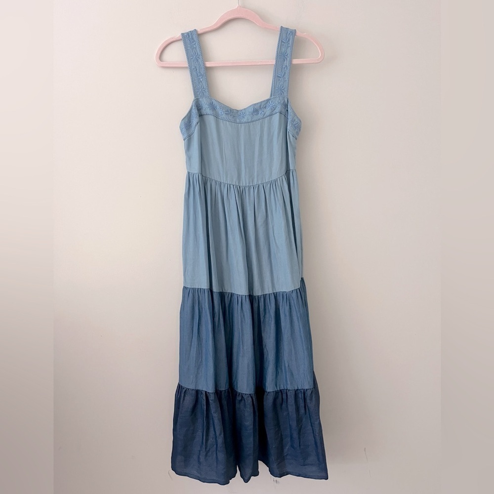 kate spade Light to Dark Blue Tiered Maxi Dress - Picture 1 of 9